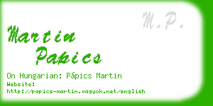 martin papics business card